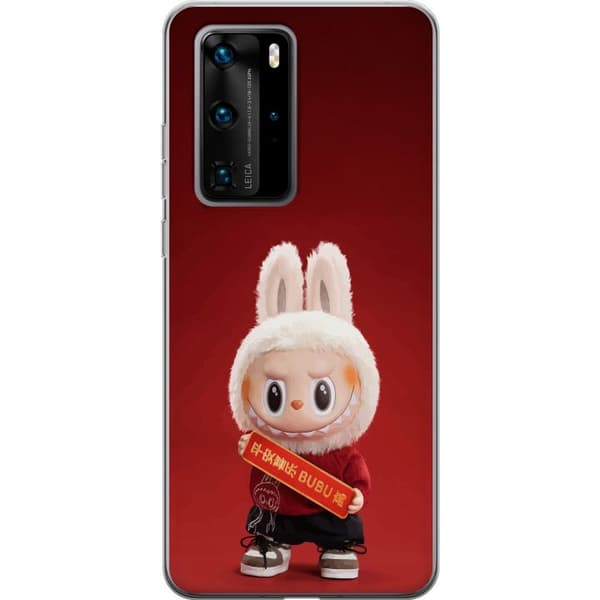 Huawei P40 Pro Genomskinligt Skal Pop Mart The Monsters Labubu Best of Luck Vinyl Plush Doll