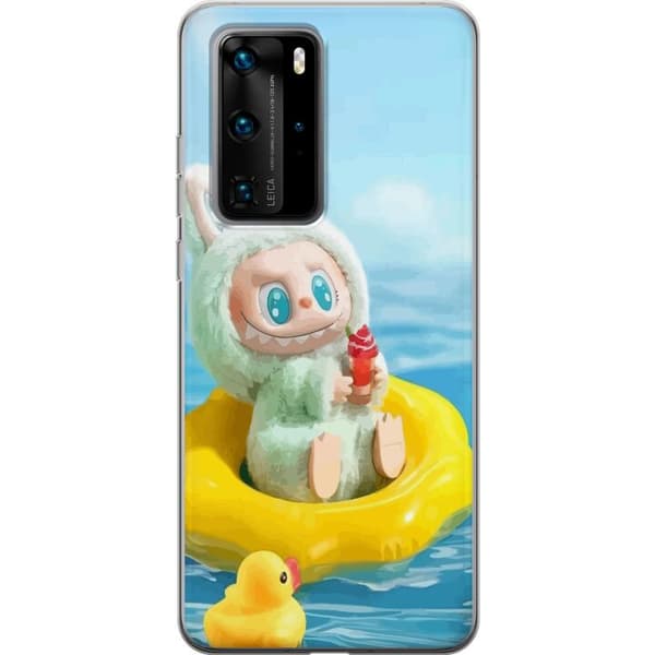 Huawei P40 Pro Genomskinligt Skal Labubu Stripe Attack – Ränder möter monster