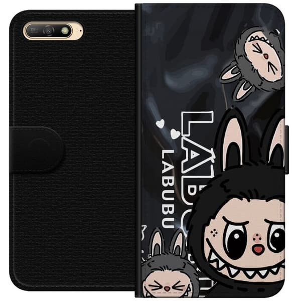 Huawei Y6 (2018) Plånboksfodral Labubu Black Energy – Svart mönster i streetstyle