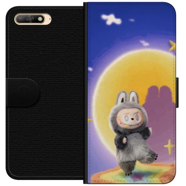Huawei Y6 (2018) Plånboksfodral Labubu Neon Pop – Neonfärgad pop art monster