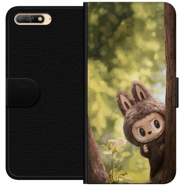 Huawei Y6 (2018) Plånboksfodral Labubu Graffiti Vibes – Gatukonst i monsterform