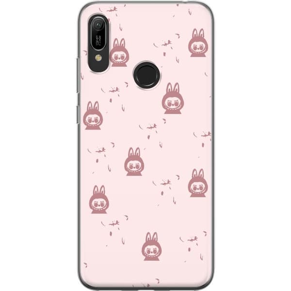 Huawei Y6 (2019) Gennemsigtig cover Labubu Neon Pop - Neonfarvet pop art monster