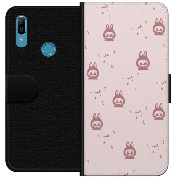 Huawei Y6 (2019) Lompakkokotelo Labubu Neon Pop - Neonvärinen pop art hirviö