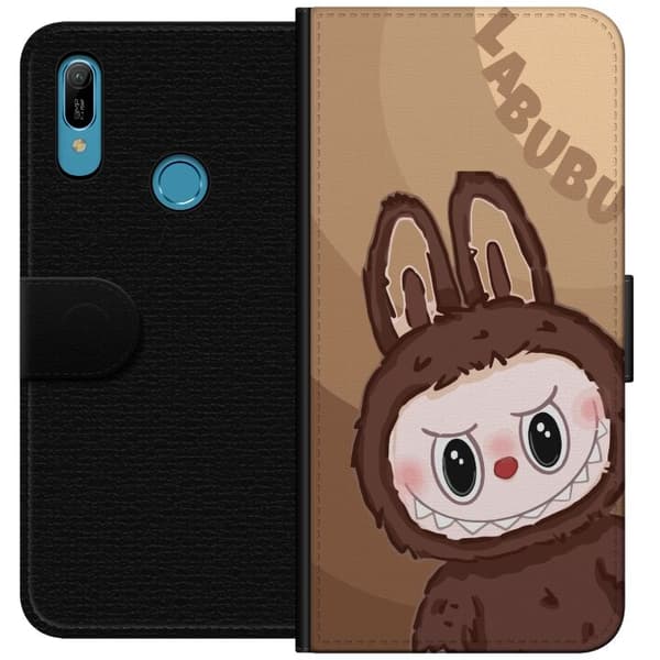 Huawei Y6 (2019) Tegnebogsetui Labubu Skyde Sød - Hvid og Blå Design med Sød Stil