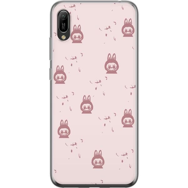 Huawei Y6 Pro (2019) Genomskinligt Skal Labubu Neon Pop – Neonfärgad pop art monster