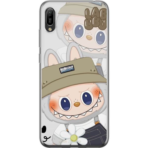 Huawei Y6 Pro (2019) Gennemsigtig cover Labubu Minimal Mood - Enkel og stilren monsterdesign