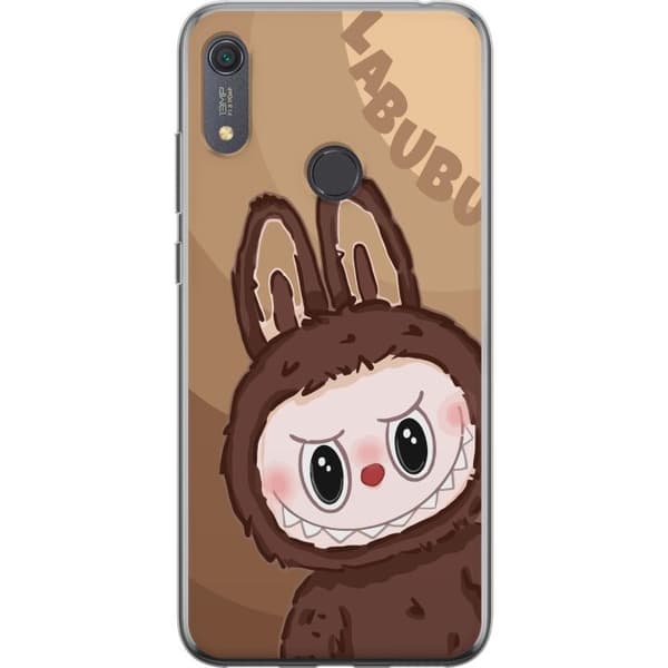 Huawei Y6s (2019) Gennemsigtig cover Labubu Skyde Sød - Hvid og Blå Design med Sød Stil