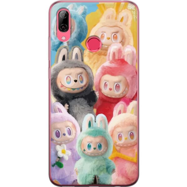 Huawei Y7 (2019) Genomskinligt Skal Labubu Sketch Style – Handritat monster i tusch