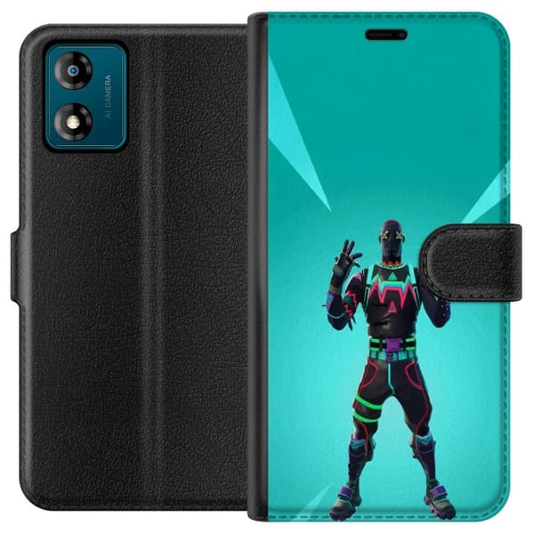 Motorola Moto E13 Lommeboketui svart ridder fortnite
