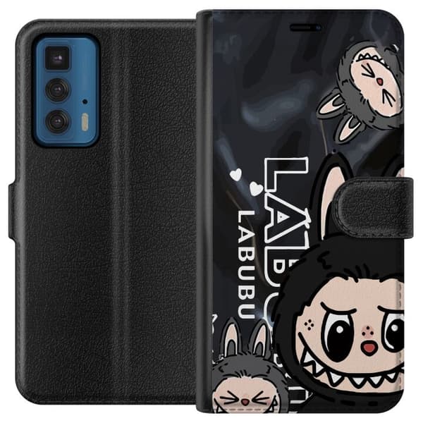 Motorola Edge 20 Pro Plånboksfodral Labubu Black Energy – Svart mönster i streetstyle