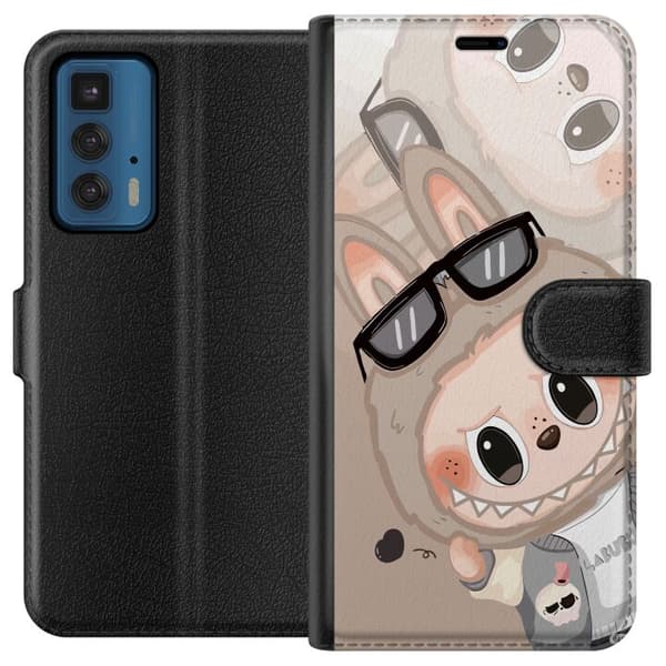 Motorola Edge 20 Pro Plånboksfodral Labubu Rainbow Chaos – Färgglatt monster i regnbågstoner