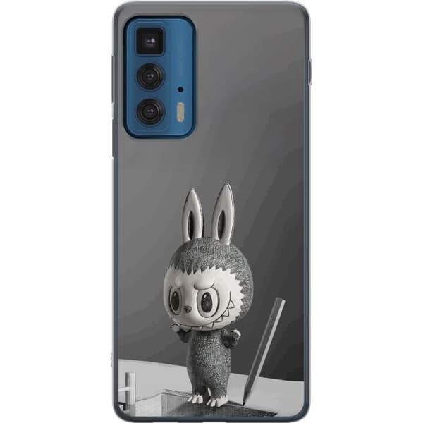 Motorola Edge 20 Pro Gennemsigtig cover Pop Mart MEGA LABUBU LABUBU Sketch 1000%