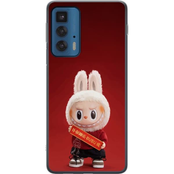 Motorola Edge 20 Pro Genomskinligt Skal Pop Mart The Monsters Labubu Best of Luck Vinyl Plush Doll