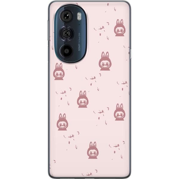 Motorola Edge 30 Pro Gennemsigtig cover Labubu Neon Pop - Neonfarvet pop art monster