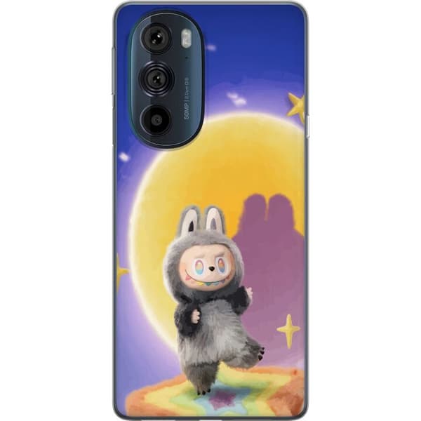 Motorola Edge 30 Pro Läpinäkyvä kuori Labubu Neon Pop - Neonväri pop-taiteen hirviö