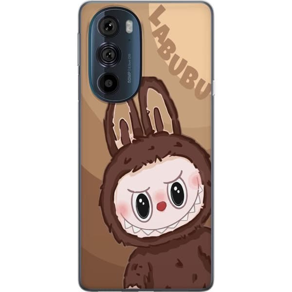 Motorola Edge 30 Pro Läpinäkyvä kuori Labubu Pilvipieni - Valkoinen ja Sininen Suunnittelu Söpöllä Tyylillä