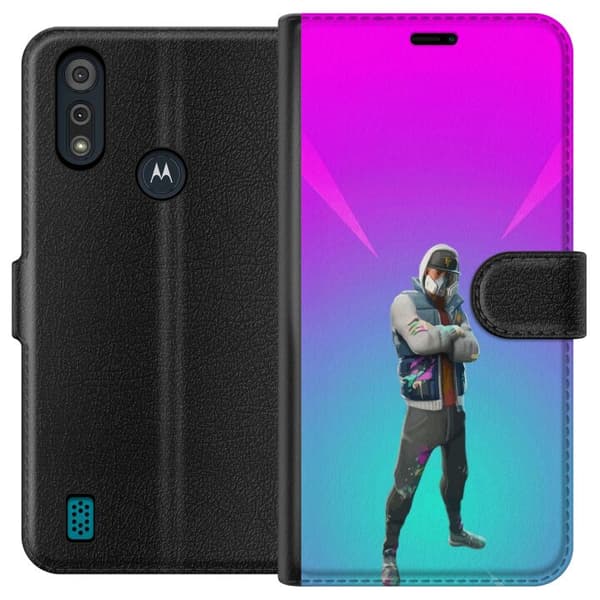 Motorola Moto E6i Tegnebogsetui sort ridder fortnite
