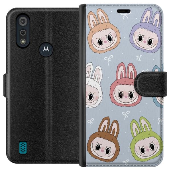 Motorola Moto E6i Lompakkokotelo Tähtikuvioitu hirviöasenne