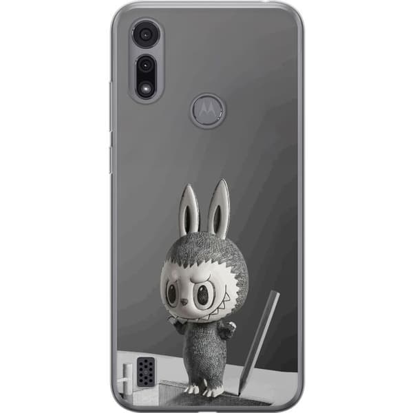 Motorola Moto E6i Gennemsigtig cover Pop Mart MEGA LABUBU LABUBU Sketch 1000%