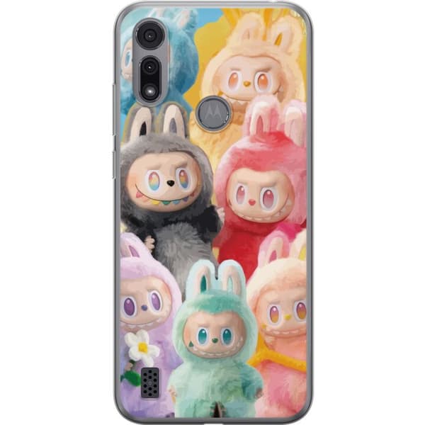 Motorola Moto E6i Genomskinligt Skal Labubu Sketch Style – Handritat monster i tusch
