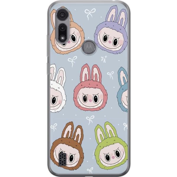Motorola Moto E6i Genomskinligt Skal Labubu Star Pattern – Stjärnmönstrat med monsterlook