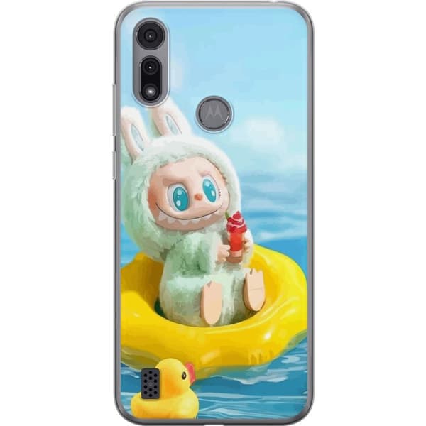 Motorola Moto E6i Genomskinligt Skal Labubu Stripe Attack – Ränder möter monster