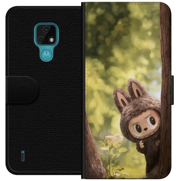Motorola Moto E7 Lompakkokotelo Labubu Graffiti Vibes – Katutaide hirviömuodossa