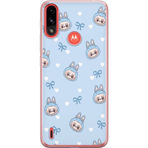Motorola Moto E7 Power Gennemsigtig cover Labubu Ildånd
