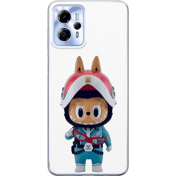 Motorola Moto G13 Gennemsigtig cover How2work Labubu Monstre x Ultraman Blue Figur