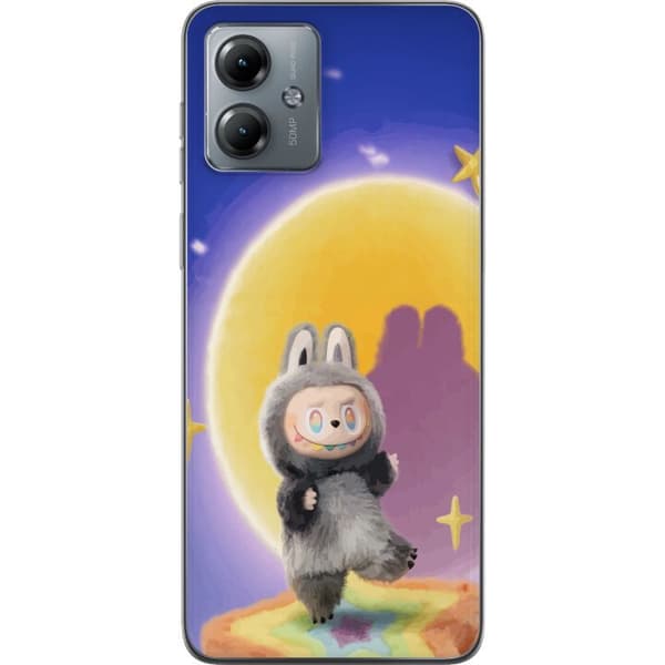 Motorola Moto G14 Läpinäkyvä kuori Labubu Neon Pop - Neonväri pop-taiteen hirviö