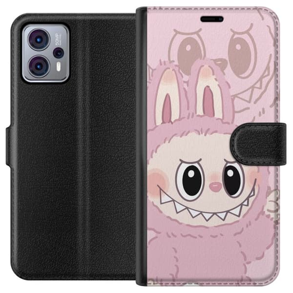 Motorola Moto G23 Plånboksfodral Labubu Floral Freak – Blommigt monster i vintage-stil