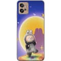 Miniatyrbillede 1 af 3: Motorola Moto G32 Gennemsigtig cover Labubu Neon Pop - Neonfarvet pop art monster