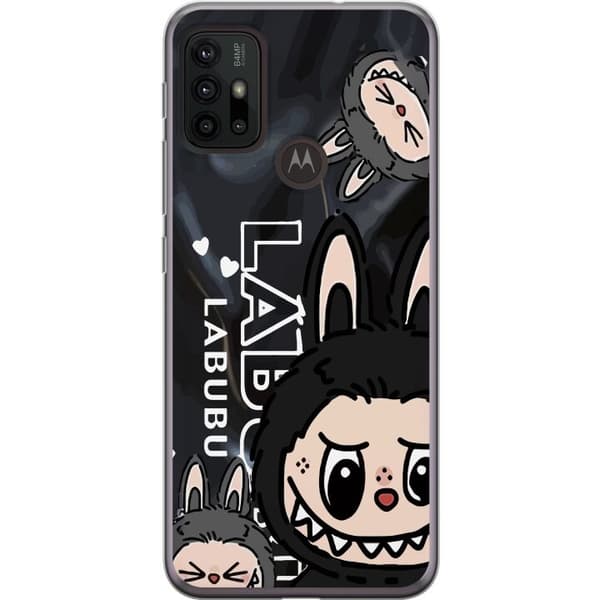 Motorola Moto G30 Gennemsigtig cover <nl>Labubu Black Energy - Sort mønster i gade stil