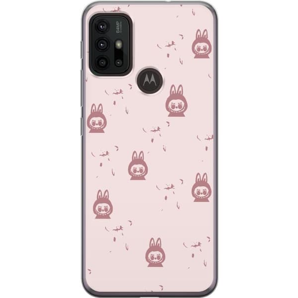Motorola Moto G30 Gjennomsiktig deksel Labubu Neon Pop - Neonfarget pop art monster