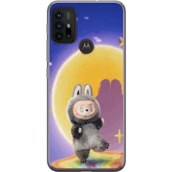 Motorola Moto G30 Gennemsigtig cover Labubu Neon Pop - Neonfarvet pop art monster