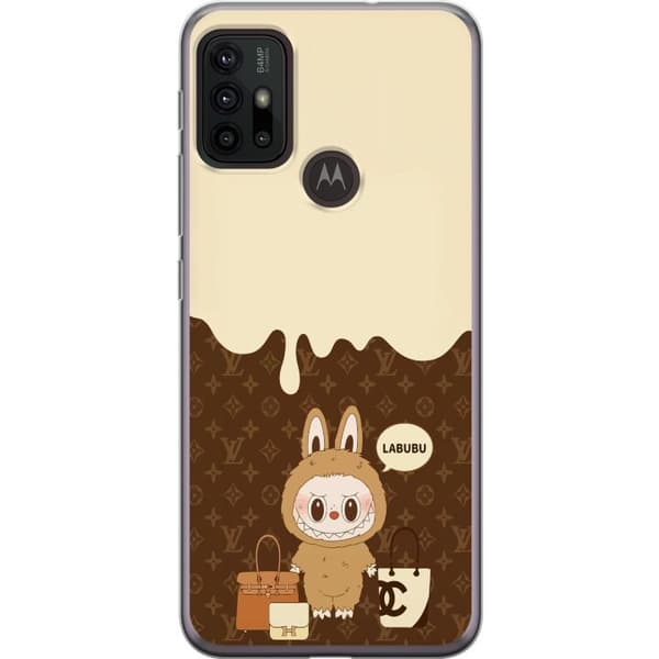 Motorola Moto G30 Gennemsigtig cover Labubu Blue Chill - Blå toner og rolig udtryk
