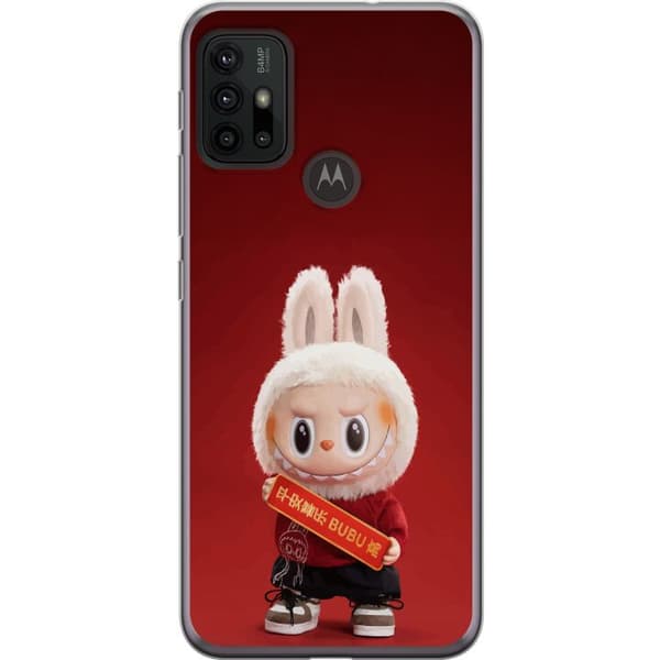 Motorola Moto G30 Läpinäkyvä kuori Pop Mart The Monsters Labubu Onnea Vinyl Nukke