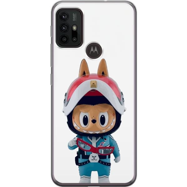 Motorola Moto G30 Läpinäkyvä kuori How2work Labubu hirviöt x Ultraman Blue -hahmo