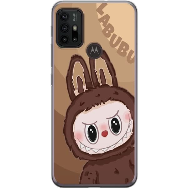 Motorola Moto G30 Läpinäkyvä kuori Labubu Pilvipieni - Valkoinen ja Sininen Suunnittelu Söpöllä Tyylillä