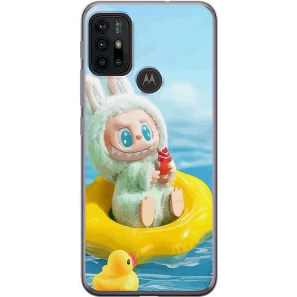Motorola Moto G30 Genomskinligt Skal Labubu Stripe Attack – Ränder möter monster