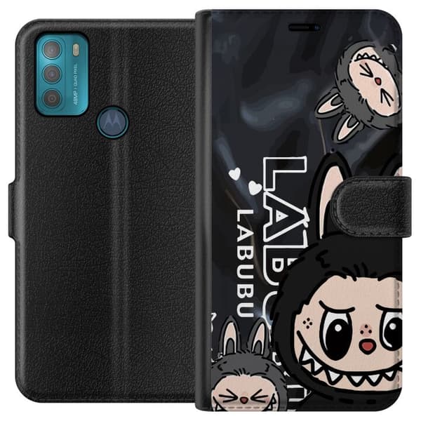 Motorola Moto G50 Lompakkokotelo <nl>Labubu Black Energy - Musta kuviointi katutyyliin