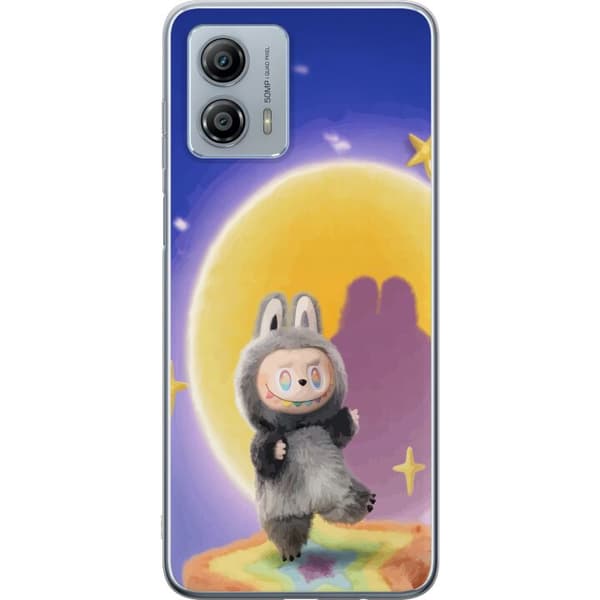 Motorola Moto G53 Gennemsigtig cover Labubu Neon Pop - Neonfarvet pop art monster
