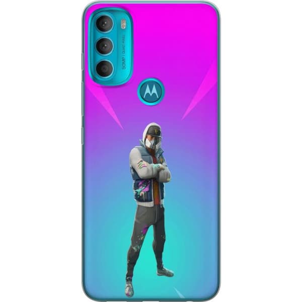 Motorola Moto G71 5G Läpinäkyvä kuori musta ritari fortnite