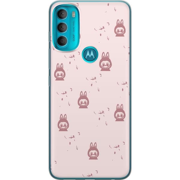 Motorola Moto G71 5G Gennemsigtig cover Labubu Neon Pop - Neonfarvet pop art monster
