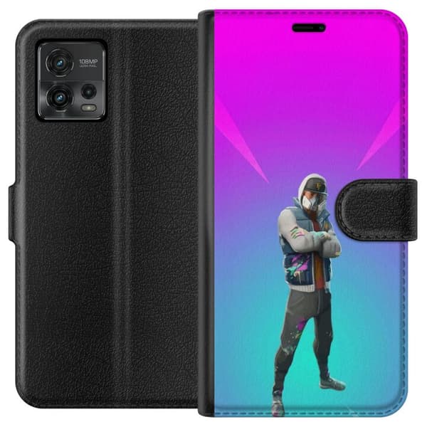 Motorola Moto G72 Tegnebogsetui sort ridder fortnite