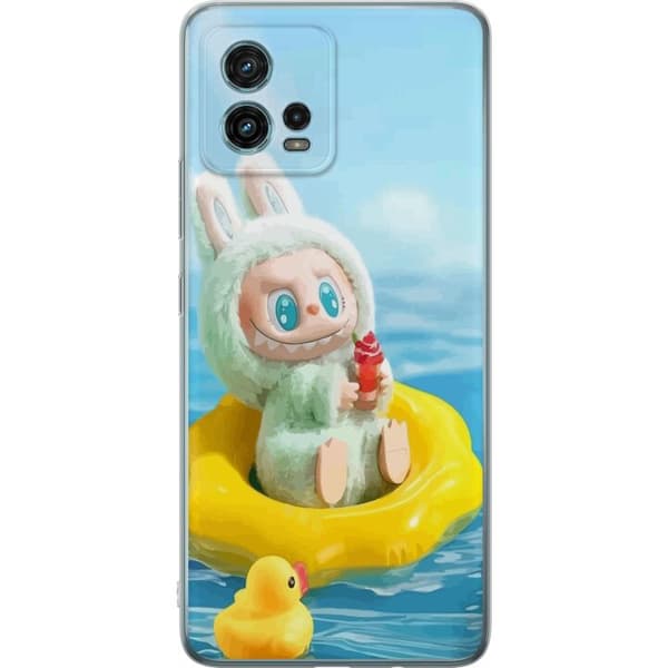 Motorola Moto G72 Läpinäkyvä kuori Labubu Stripe Attack - Raidat kohtaavat hirviöt