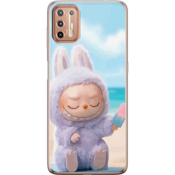 Motorola Moto G9 Plus Läpinäkyvä kuori Labubu Vaaleanpunainen Tunnelma