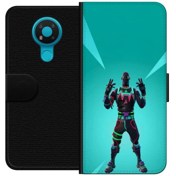 Nokia 3.4 Tegnebogsetui sort ridder fortnite