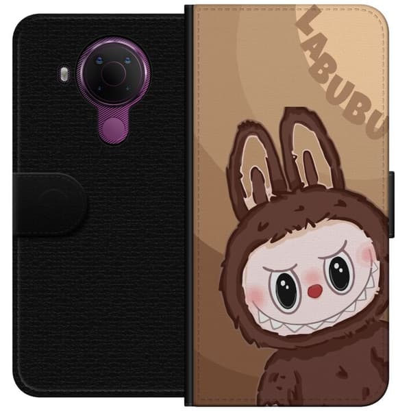 Nokia 5.4 Lommeboketui Labubu Sky Kosebamse - Hvit og Blå Design med Søt Stil