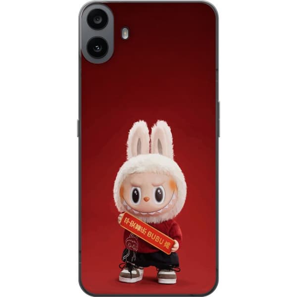 Nothing CMF Phone 1 Gennemsigtig cover Pop Mart The Monsters Labubu Held og Lykke Vinyl Plysdukke